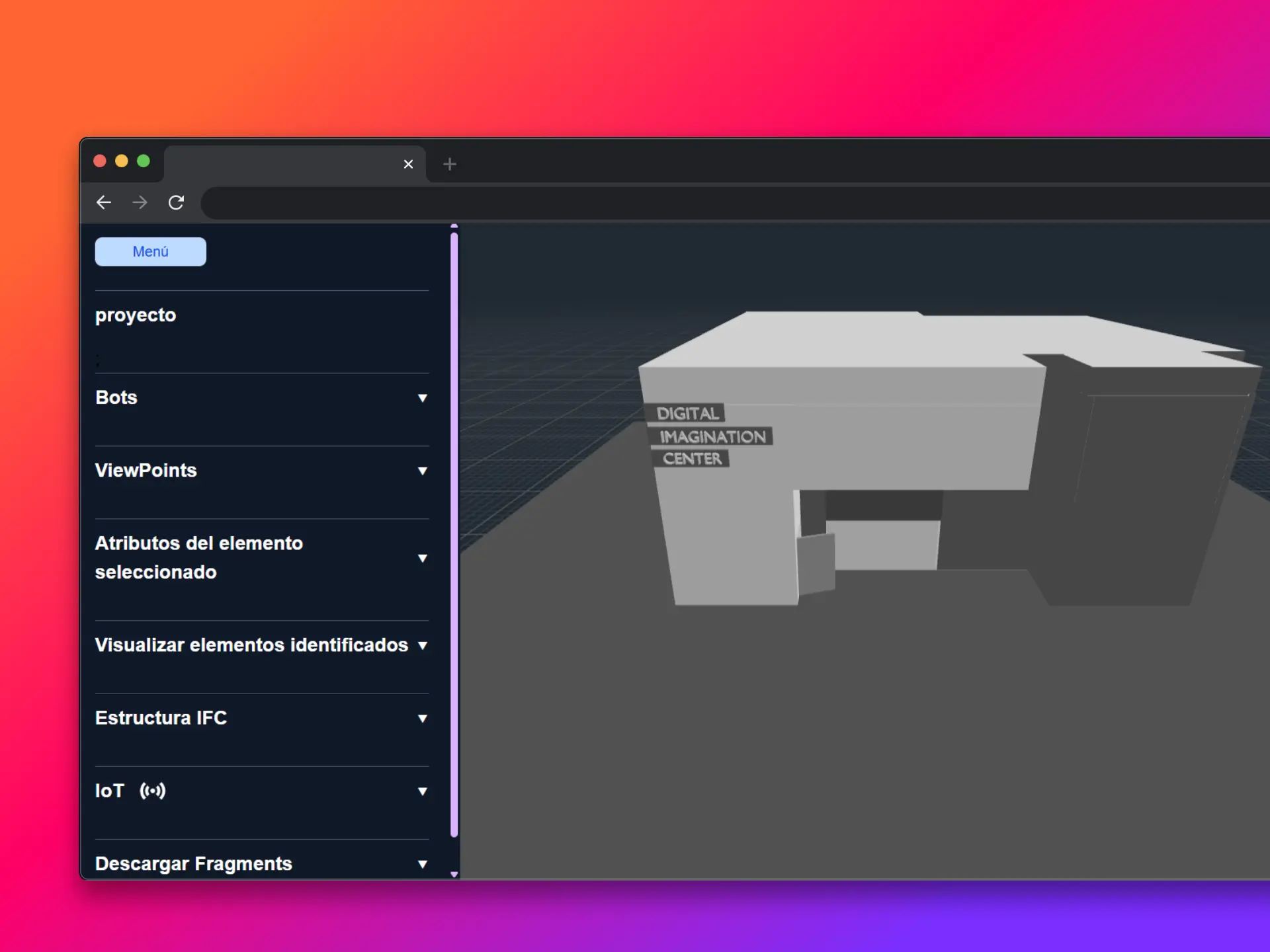 Captura del proyecto BIM Viewer