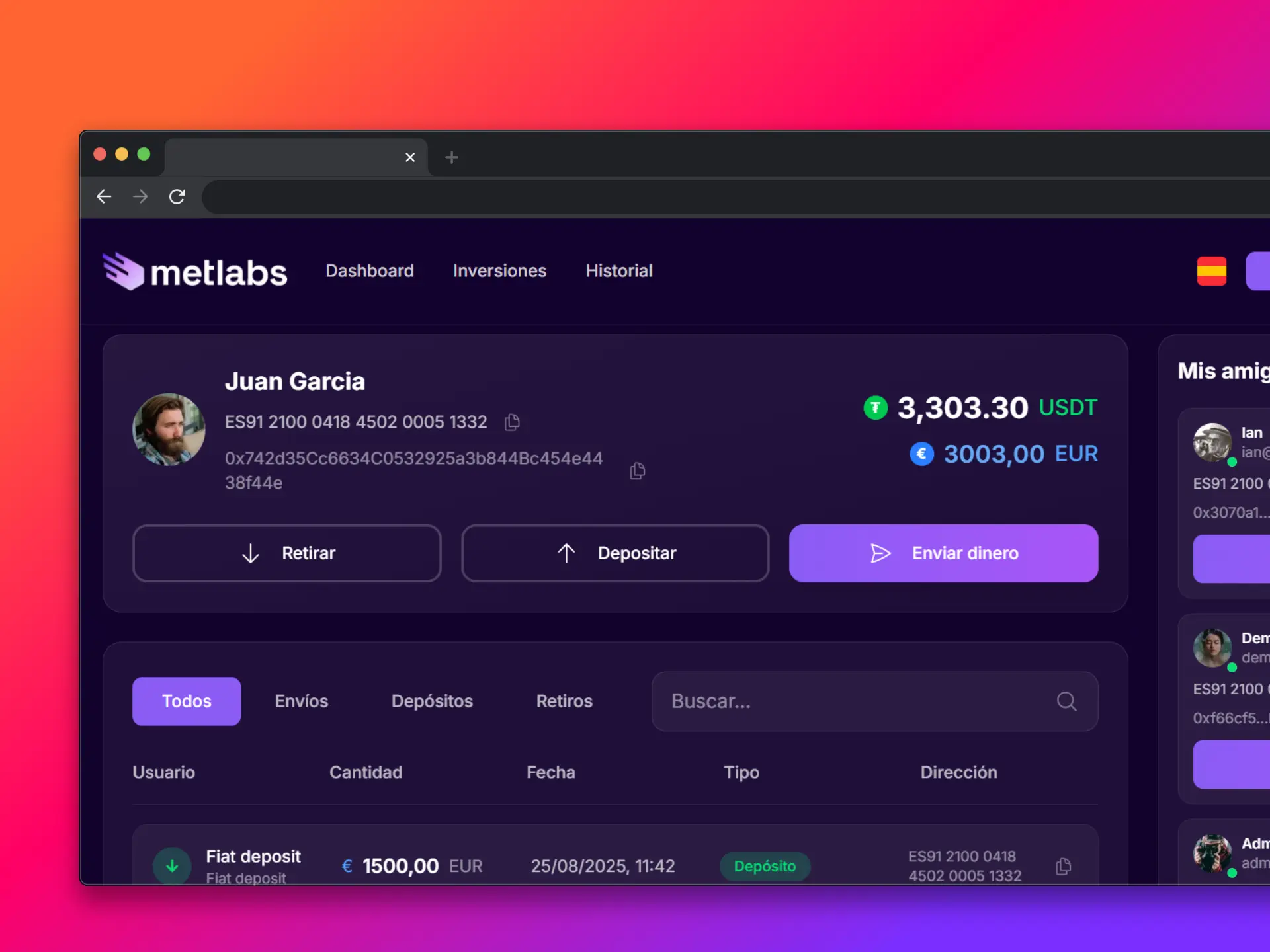 Captura del proyecto MetLabs Bank - Prueba técnica (60 horas)